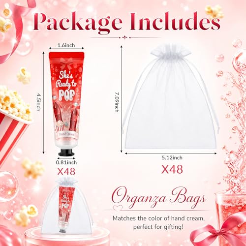 She's Ready to Pop Baby Shower Hand Cream Set - White, 48 Pack
