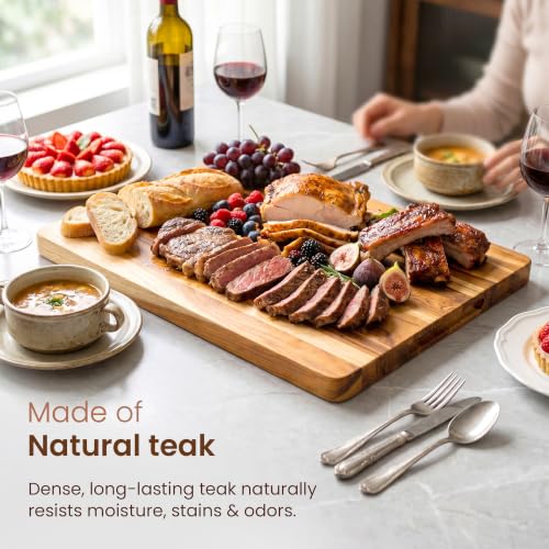 24x18 Reversible Teak Butcher Block Cutting Board - Large Prep Surface - Variation of THIS listing
