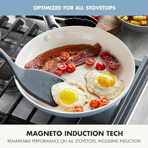 GreenPan Padova Pro 8 & 10-Inch Blue Haze Ceramic Nonstick Skillet Set, Induction & Oven Safe