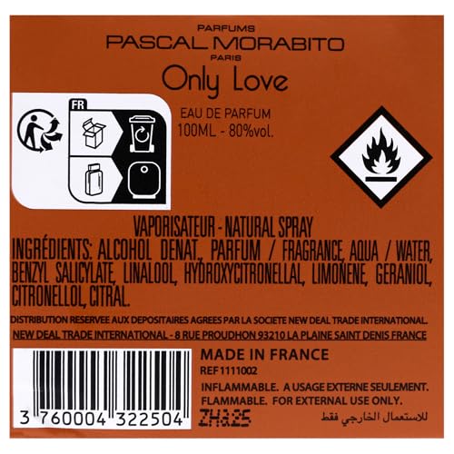 Pascal Morabito Only Love Women's Perfume - Vanilla, Jasmine & Mandarin 3.4 oz