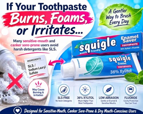 Squigle Enamel Saver SLS-Free Toothpaste with 36% Xylitol, 6-Pack