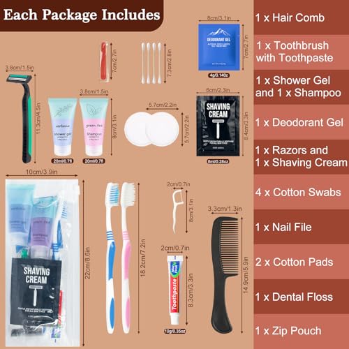 Skourvut 10 Pack Travel Toiletry Kits for Women - Basic Hygiene Sets