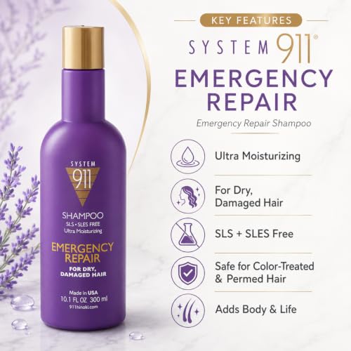 Hayashi System 911 Repair Moisturizing Shampoo for Dry Damaged Hair - 10.1 Fl Oz