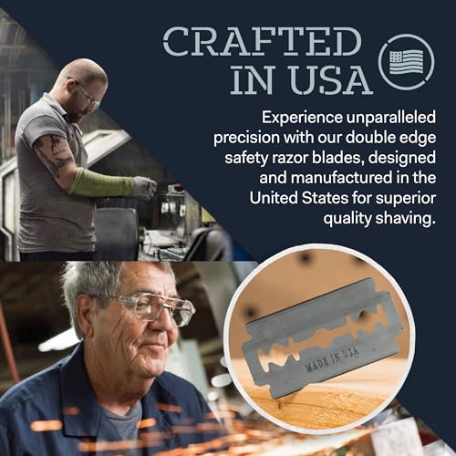 Double Edge Razor Blades 50-Pack Stainless Steel Compatible with All Safety Razors
