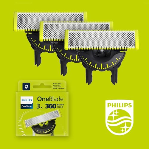 3-Pack Replacement Blades for Philips OneBlade 360 Model QP430/60 - Wet & Dry Shaving