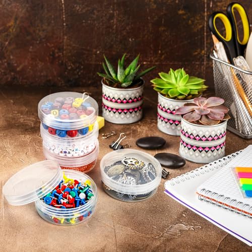 50 Pack Clear Plastic Jars with Lids - 2 Oz Small Storage Containers