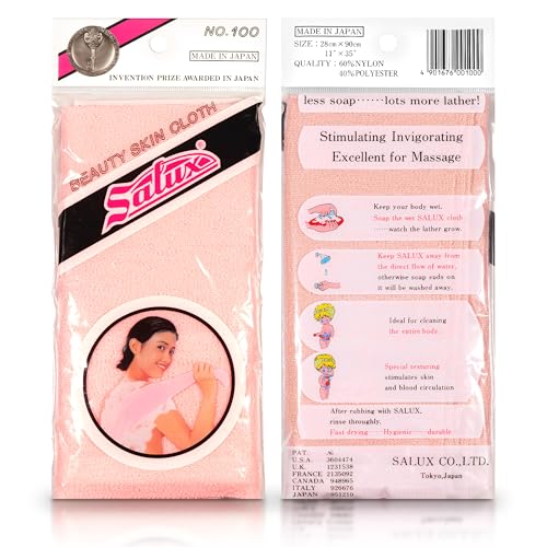Salux Bath Towel Peach White 2 Count Pack