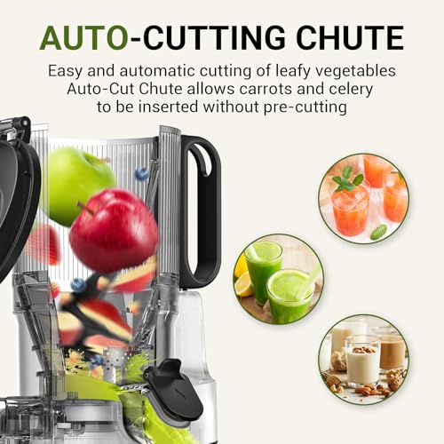 AMZCHEF Cold Press Juicer with 5.8-Inch Wide Mouth Hopper - Black