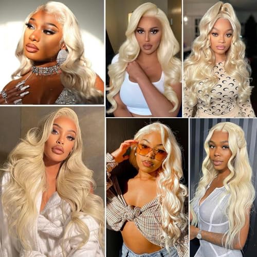 Blonde Human Hair Extensions Loose Wave Bundles - 14, 16, 18 Inch, 50g Each, Virgin Brazilian Hair, Variation #613/L