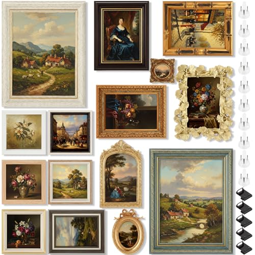 15 Pack Vintage Picture Frames for Wall and Tabletop Display - Essential Style