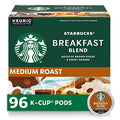 Starbucks Breakfast Blend K-Cup Coffee Pods - 24 Count (Pack of 4) - Medium Roast, Hot or Iced Coffee