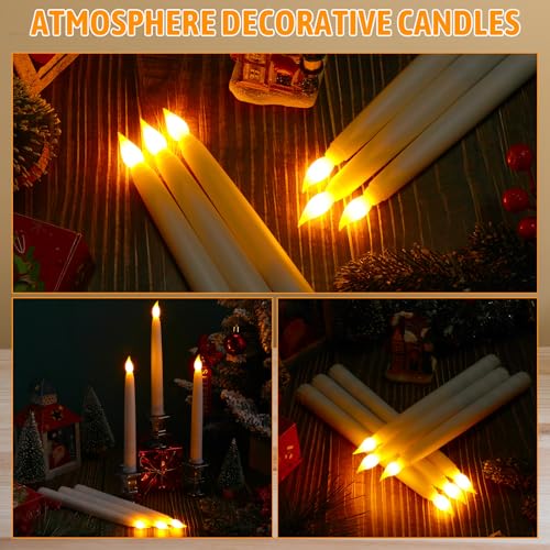 8.5 Inch White Flameless LED Taper Candles Bulk - Safe Romantic Decor