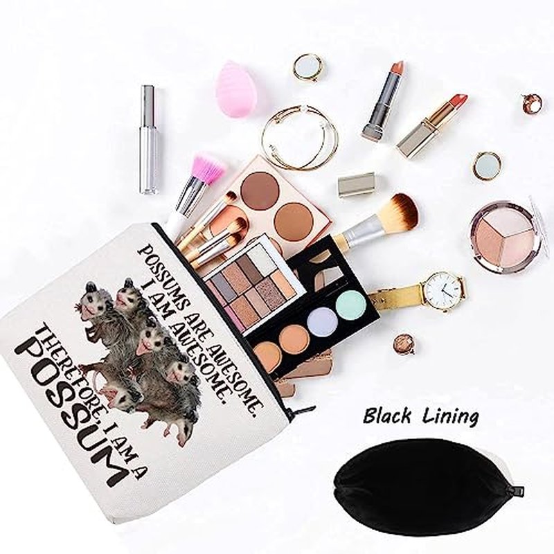 LEVLO Possum Cosmetic Makeup Bag Possum Lover Gift Possums Are Awesome Makeup Zipper Pouch Bag For Possum Fans (Possums Awesome)