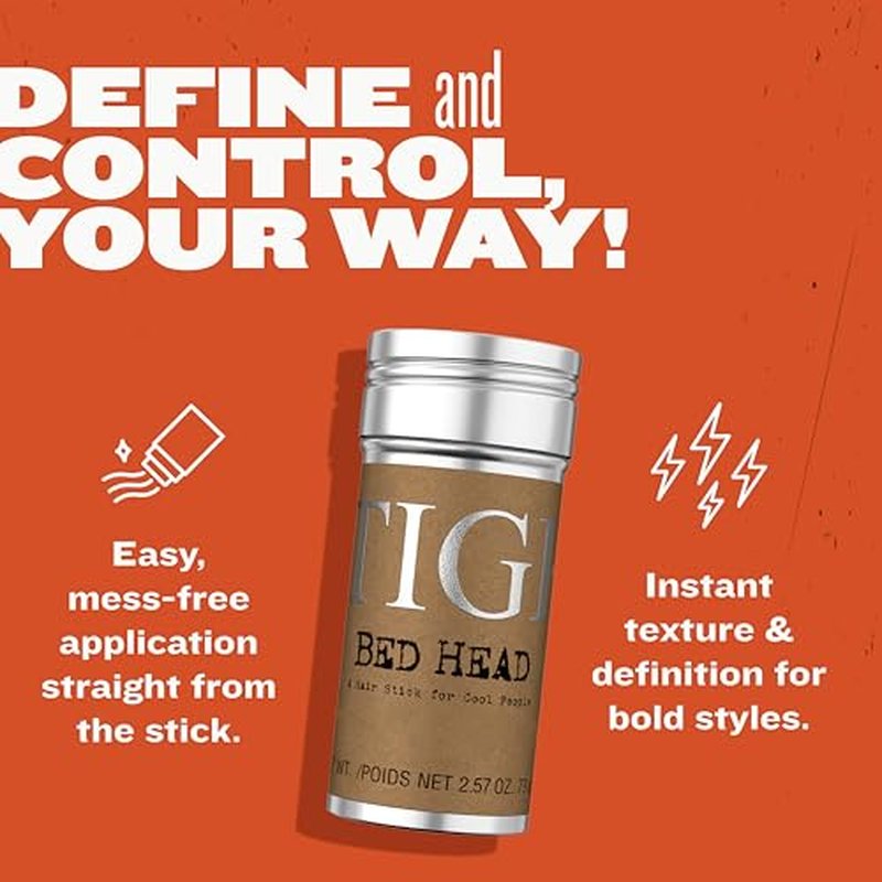 Bed Head by TIGI Hair Wax Stick ? Professional Hair Styling Wax for High-Definition Texture & All-Day, Humidity-Resistant Hold, 2.57 oz