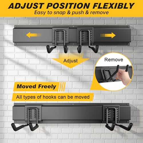 99-Inch Garage Wall Storage Rack with 14 Hooks & 6 Panels - Heavy Duty Tool Organizer