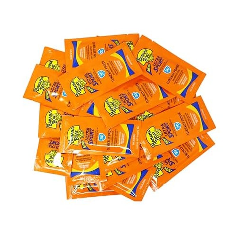 Banana Boat Ultra Sport Sunscreen Lotion Packets, Broad Spectrum SPF 30, Water & Sweat Resistant, 0.4 fl oz (Pack of 24)