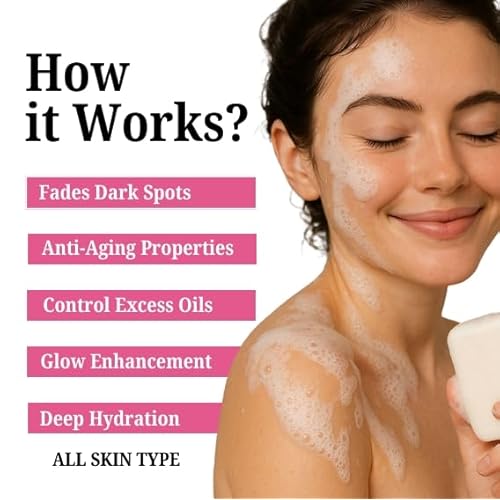 Iguana Glutathione Skin Whitening Soap | Brightening & Even Tone Bath Bar for All Skin Types | 75g x 4 Pack | Gentle, Moisturizing & Radiance-Enhancing Soap