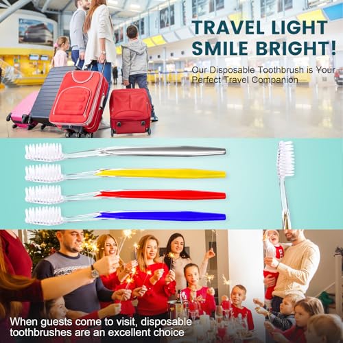 Disposable Travel Toothbrush Set with Toothpaste 100 Pack - Hygienic & Portable