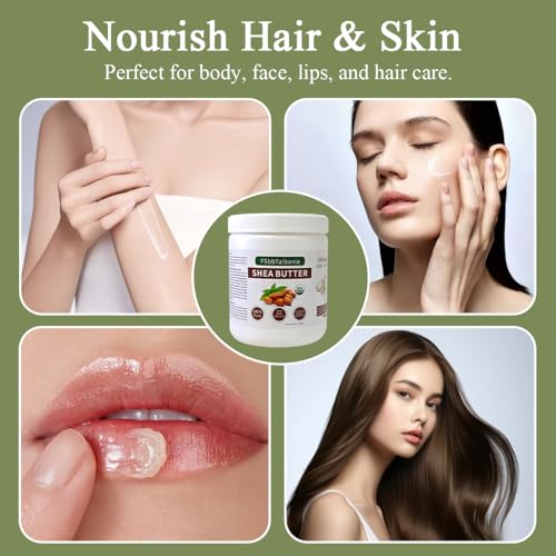 Unrefined Organic Shea Butter 16 oz - Natural Moisturizer for Skin & Hair
