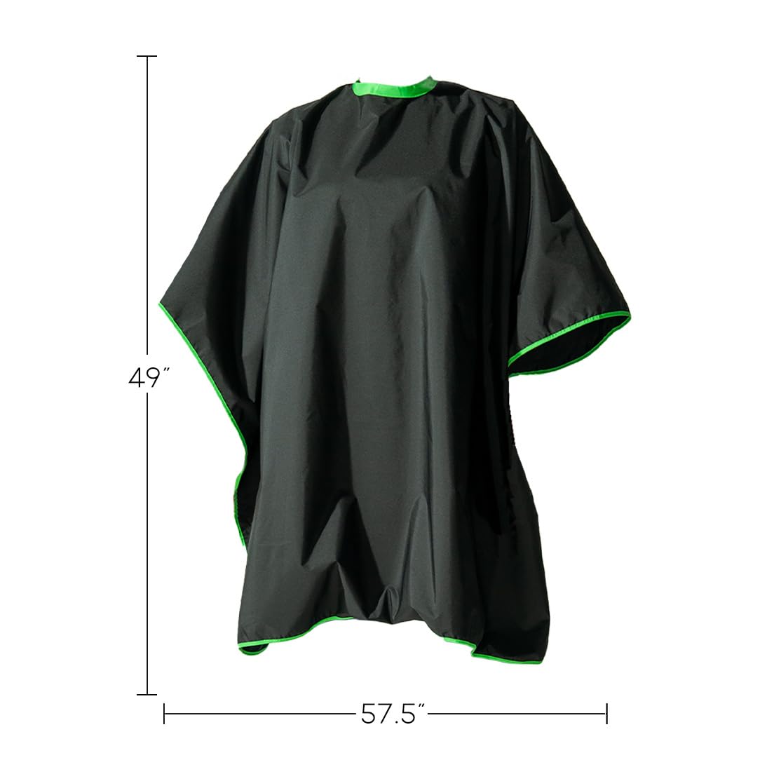 Colortrak Eco Collection All-Purpose Cutting/Styling Cape, 57.5” L x 49” W, Waterproof and Bleach-proof, Made out of 100% Recycled Fabric, Black Color