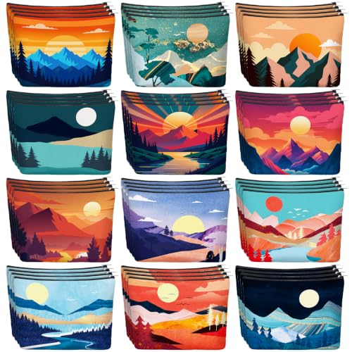 36 Pcs Mountain Makeup Bags Set - Waterproof Travel Cosmetic Organizer with Zipper - Colorado Mountain Gifts