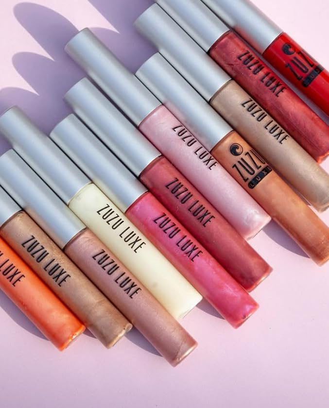 Zuzu Luxe Sheer Gloss (Cosmopolitan - Bubblegum Pink/Cool Shimmer), Natural Lip Gloss, Paraben Free, Vegan, Gluten-free, Cruelty-free, Non GMO, 0.17 oz