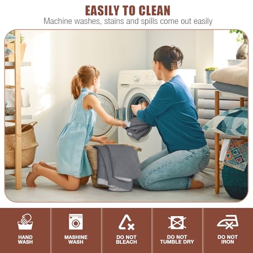 VANSOFY Waterproof Recliner Sectional Couch Cover - Dark Gray, 5 Seat
