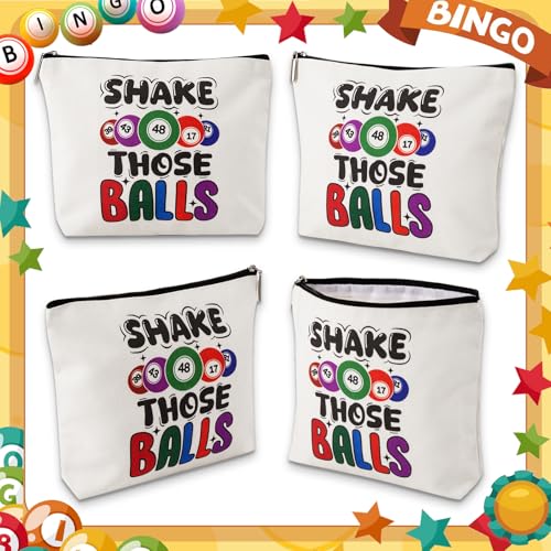 Bingo Bags with Pockets on Clearance, Bingo Bag with Zipper and Polyester Bingo Daubers Makeup Bag, Bingo Bags and Accessories Tote Gifts Game Suitable for Women and Girls (Pink)