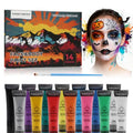 14 Colors Face Body Paint Kit Professional Water Based Face Painting for Adults and Kids Multi-Color Special Effects Makeup Set for Halloween Christmas Party Cosplay 0.7OZ Each