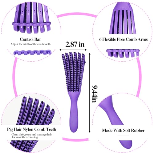 Aozzy Gradient 12-Piece Curly Hair Detangling Brush Set for 3A-4C Afro Textures