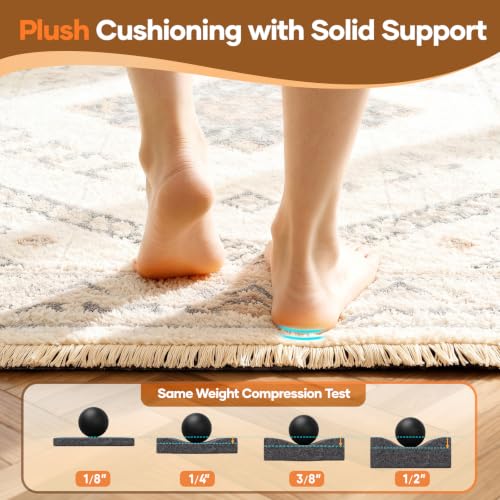 8' x 10' Rug Pad Non Slip Cushioned Gripper for Hardwood Floors - Felt & Silicone Backing