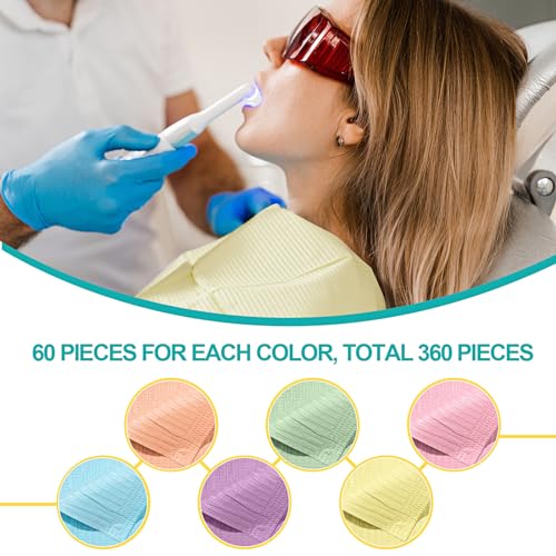 Jetec 360 Pcs Disposable Dental Bibs Sheets Nail Art Mat 3 Ply Waterproof 13'' x 18'' Clean Pads Tattoo Tray Cover(Multicolor)