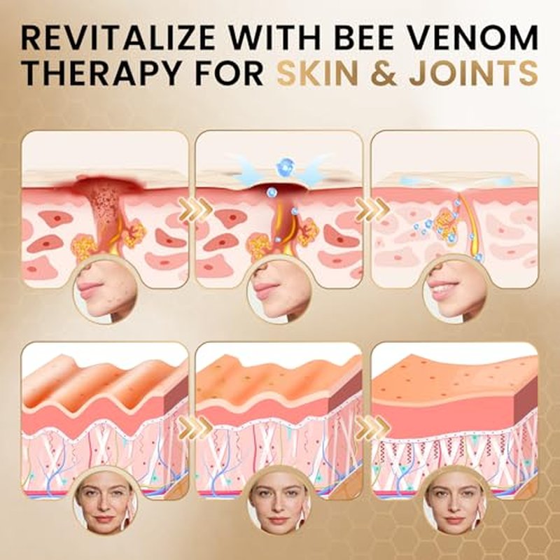 Bee Venom Cream - Natural Bee Venom Skin Treatment Cream - Firming & Wrinkle Reduction, Collagen Boost & Skin Brightening, Moisturizer for Face & Body, All Skin Types, 2.1oz