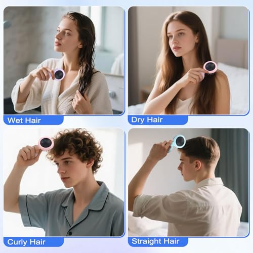 6.5cm/2.56 Inch 20 Pcs Folding Mirror Hairbrush Set with DIY Stickers - Portable 2-in-1 Travel Makeup & Hair Comb for Women & Girls