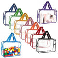 9PCS PVC Organizer Bags, Clear Waterproof Toiletry Organizer Bag with Zipper and Handle, Storage Bags for Building Blocks, Puzzle and Handmade Accessories (9PCS)