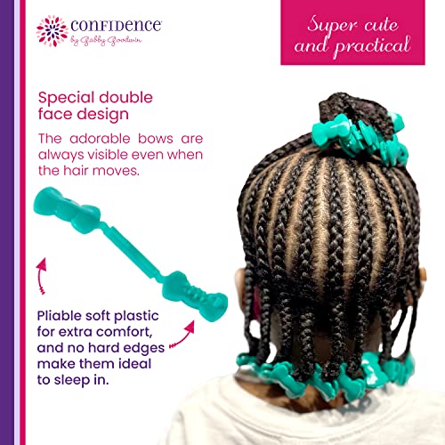 Assorted Kids Hair Bows with Double Snap Non-Slip Barrettes - 60 Pack, 6 Colors - Confidence