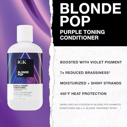 8 Oz Purple Toning Conditioner for Blonde Hair - Neutralizes Brass & Brightens