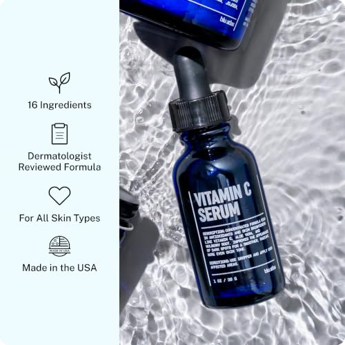 Vitamin C Face Serum for Men with Hyaluronic Acid - 1 oz Brightening
