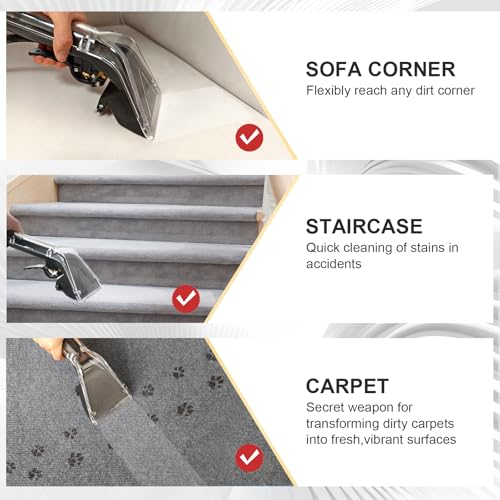 Universal Upholstery Attachment with 12-Foot Hose for Carpet & Furniture Cleaning