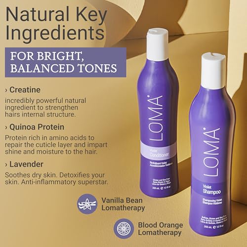 Violet Shampoo and Conditioner Duo - 67.6 Fl Oz | Loma Hair Care Set