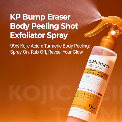 Dr.Melaxin Body & Face Peel Shot Duo Glow Rice Peeling Ampoule Kojic Acid & Turmeric spray