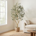 7FT Artificial Olive Tree with Lifelike Trunk & Realistic Fruits - Faux Plant