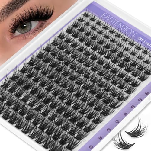 Lash Clusters Manga Lash Clusters DIY Lashes Extensions Kit Soft Natural Eyelashes 10-18mm Individual Lashes 168 pcs Super Thin Band Eyelashes
