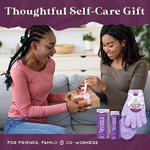 Lavender Moisture Duo Fuzzy Socks & Gloves with Essential Oil Balm - Purple Canyon