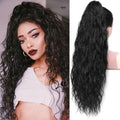 Long Curly Ponytail Extension Clip-In Hairpiece 28 Inch Black Natural Wave for Women