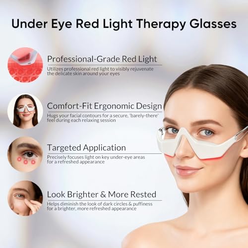 Red Light Therapy Eye Massager for Dark Circles and Puffiness, Portable Eye Care Device with 3 Modes for Wrinkles & Anti-Aging, Ideal for Daily Skincare Routines