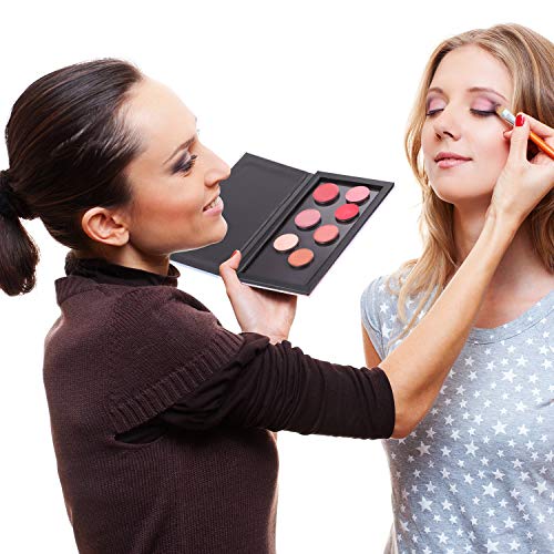 Sumind 101 Pack Metal Stickers for Eyeshadow Palette Set, Includes 1 Makeup Depotting Tool, Adhesive Empty Metal Makeup Colorful Palette Stickers(50 Pcs Square £«50 Pcs Round)