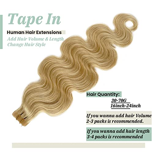 18" Tape in Hair Extensions Remy Platinum Blonde 20pcs/40grams