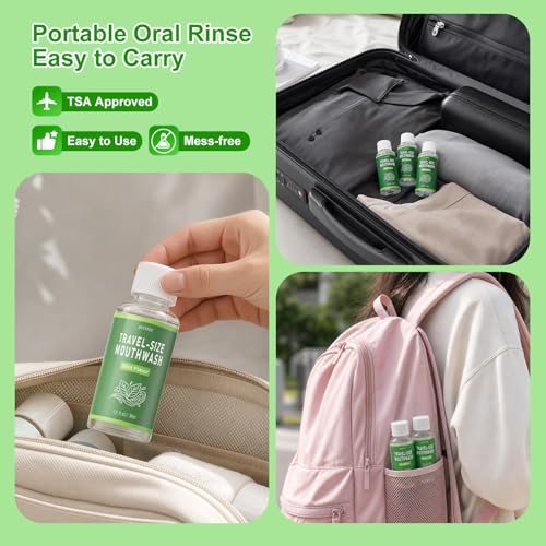 50 Pcs Travel Size Mouthwash Bulk - Portable Alcohol-Free Mini Mouthwash