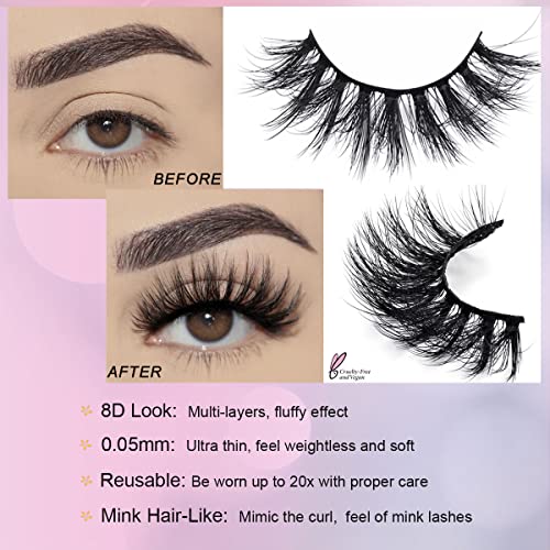 FARRED Style i-100 Pairs 10 Styles 100 Pairs Bulk Faux Mink 8D Dramatic Lashes